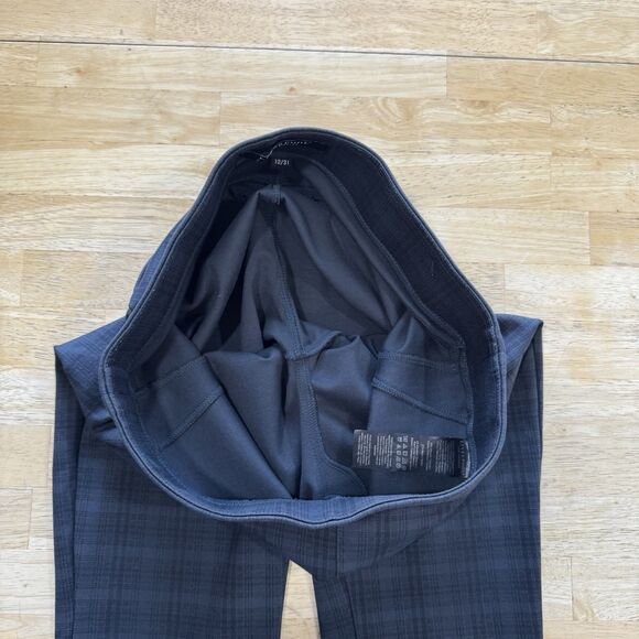 Liverpool Pull On Legging 12/31 Pant Ponte Knit Night Sky Blue Plaid Stretch EUC - Picture 5 of 12